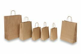 Papieren draagtassen met gedraaide handgreep