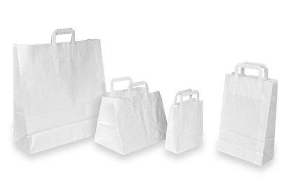 Bamboe Draagtassen Wit Met Hengsel 38x42cm 105 grams 250stuks Krabbendam Kadoverpakking